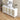 Modern Sideboard Storage Cabinet White with 4 Rattan Doors