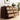 Modern Rattan Dresser Table Walnut with Metal Handles and 6 Drawers