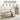 Natural 2-Tier Rectangle Coffee Tea Table with Storage Shelf