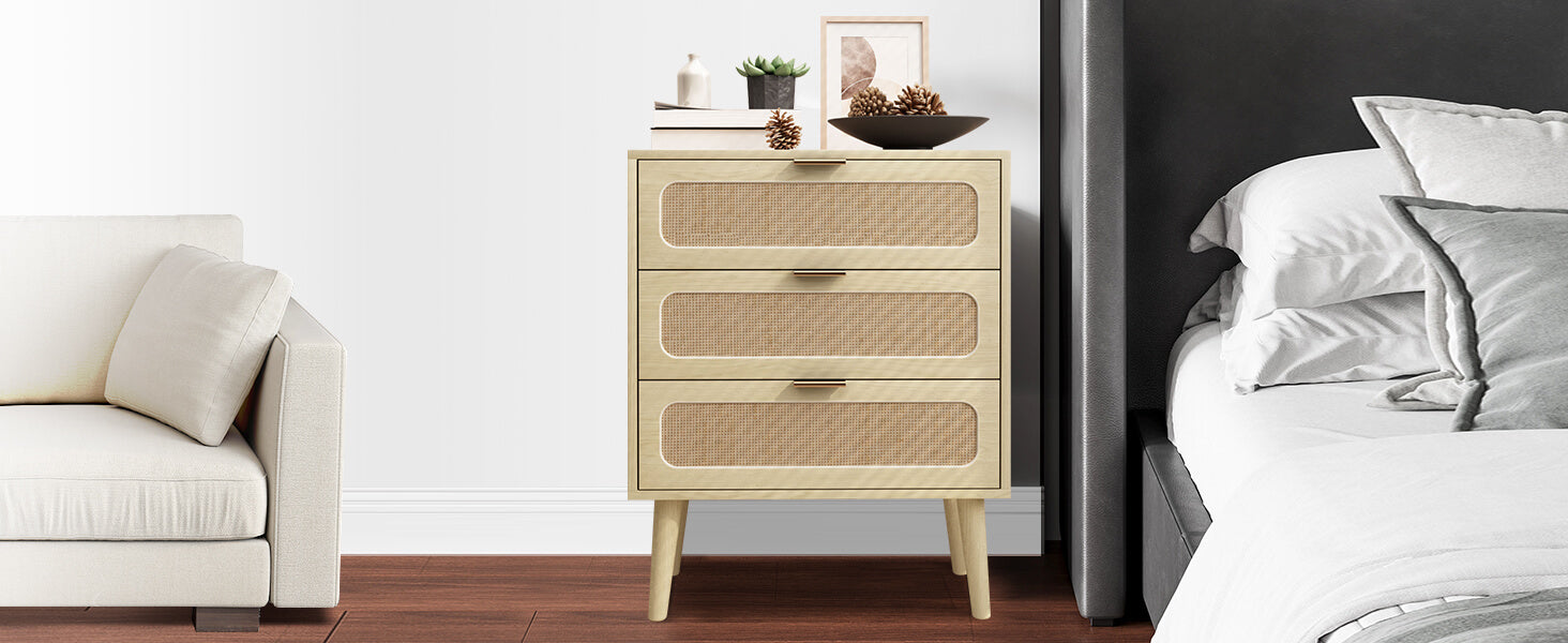 Rattan 3 drawer dressers image4