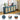 Rattan Storage Cabinet Sideboard Buffet Blue with 4 Doors and Adjustable Shelves